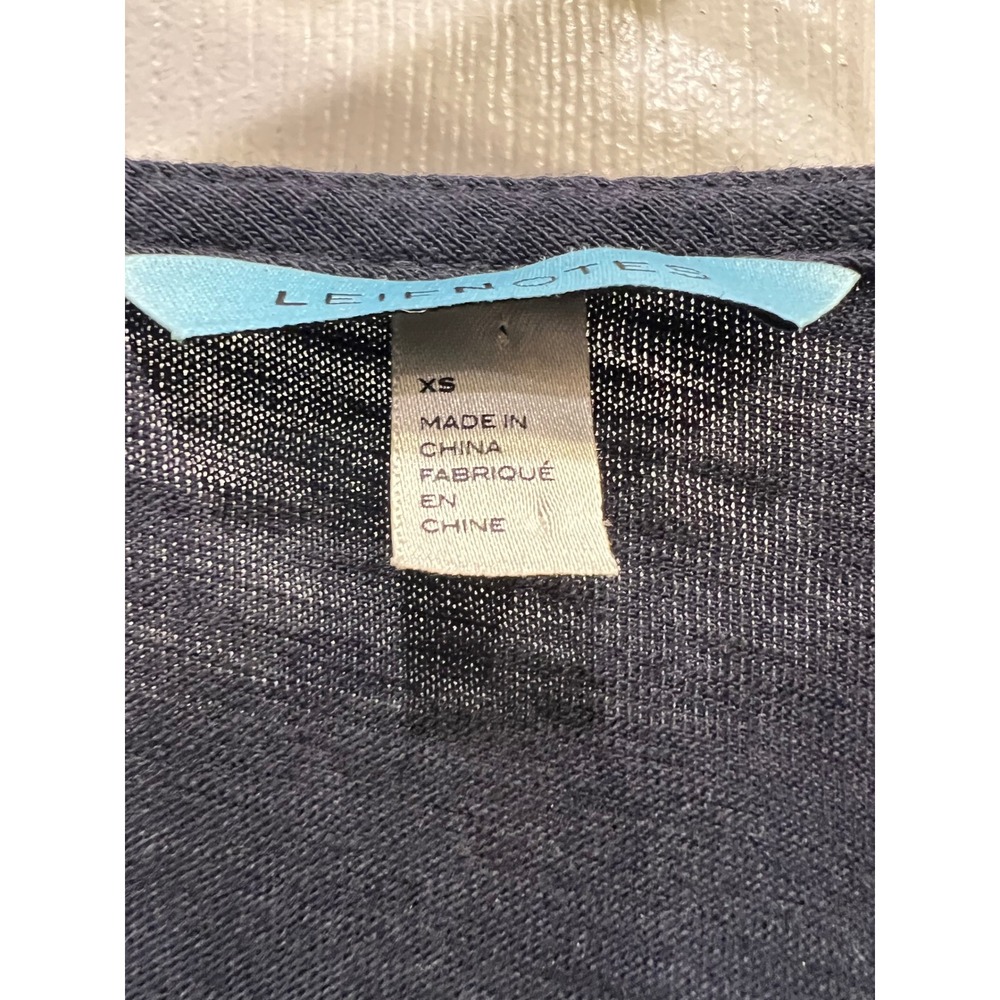 Anthropologie Leifnotes Navy Gray Colorblock Surplice Wrap Draped V-Neck Top XS - Picture 3 of 6